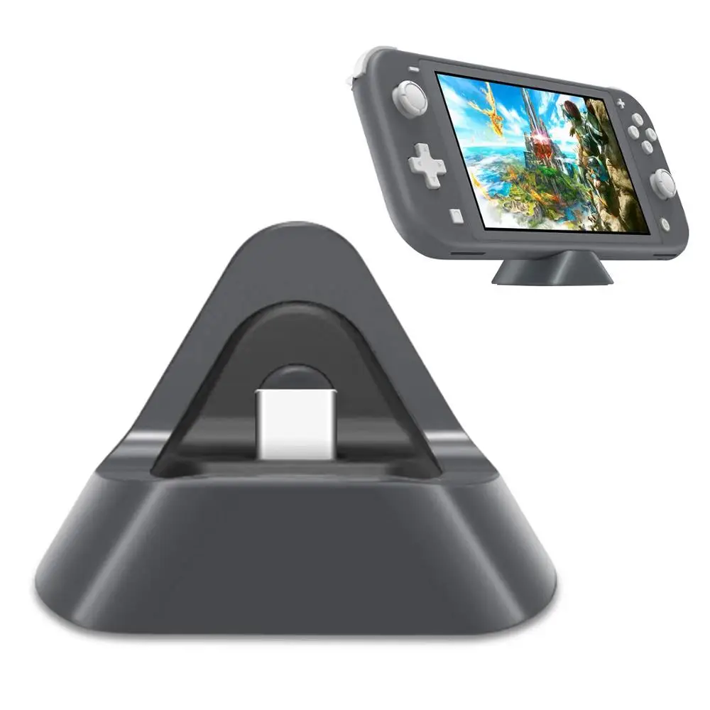 Зарядная док станция с мини портом для Nintendo Switch Lite 2019 USB Type C запасная зарядная