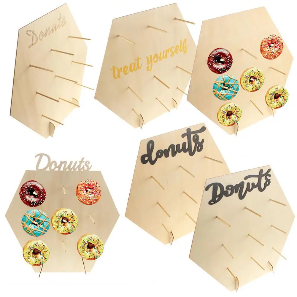 

Great Wall Donuts Rack Reusable Wood Wall Party Display Rack Donuts Rack Donut Display Stand 1 Set