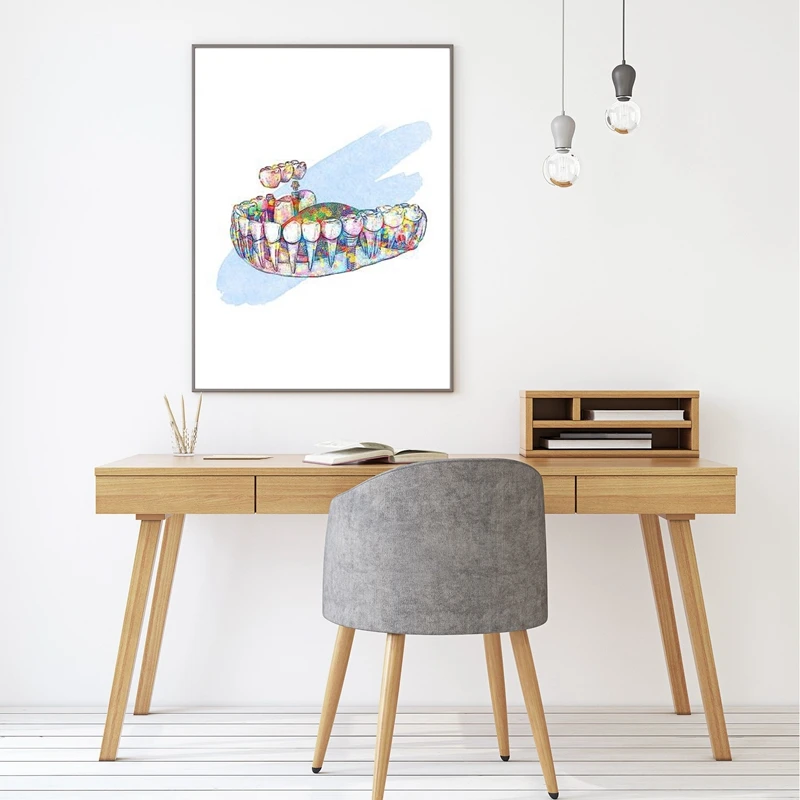 

Tooth Anatomy Print Dental Posters Hygienist Gift Medical Watercolor Art Canvas Painting Picture Doctors Office Wall Art Decor