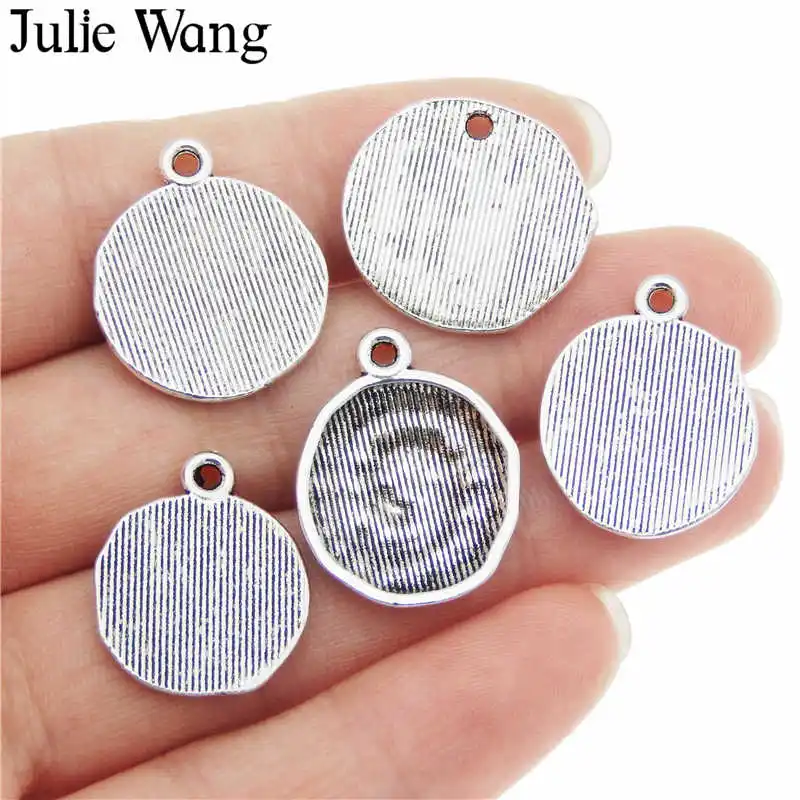 Julie Wang 5 шт. сплав Смешанное Дерево крест сердце Стрекоза шармы античное серебро