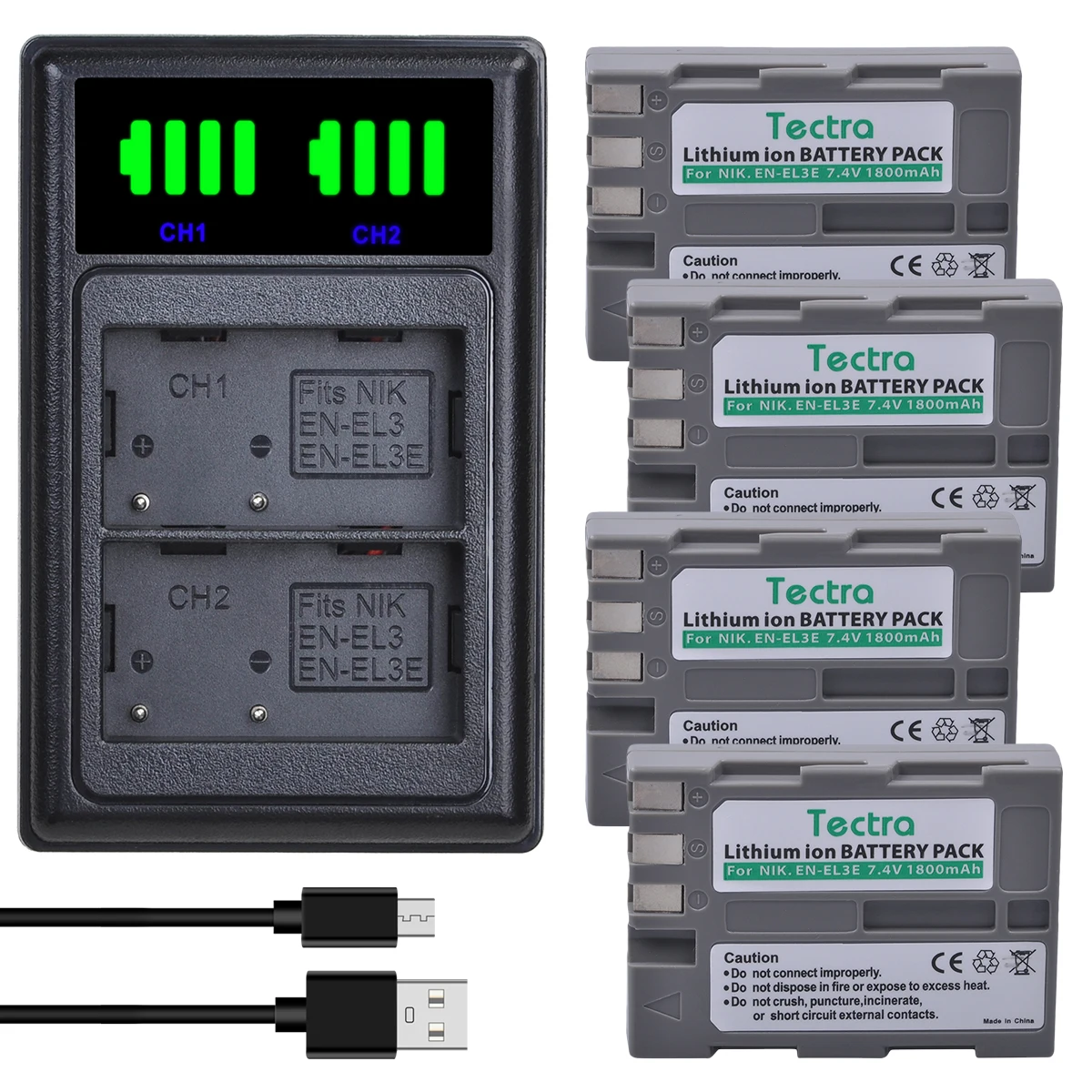 1800mAh EN-EL3e EN EL3e ENEL3e EL3E Li-ion Batteries and Dual Charger for Nikon D30 D50 D70 D70S D90 D80 D100 D200 D300 D300S |