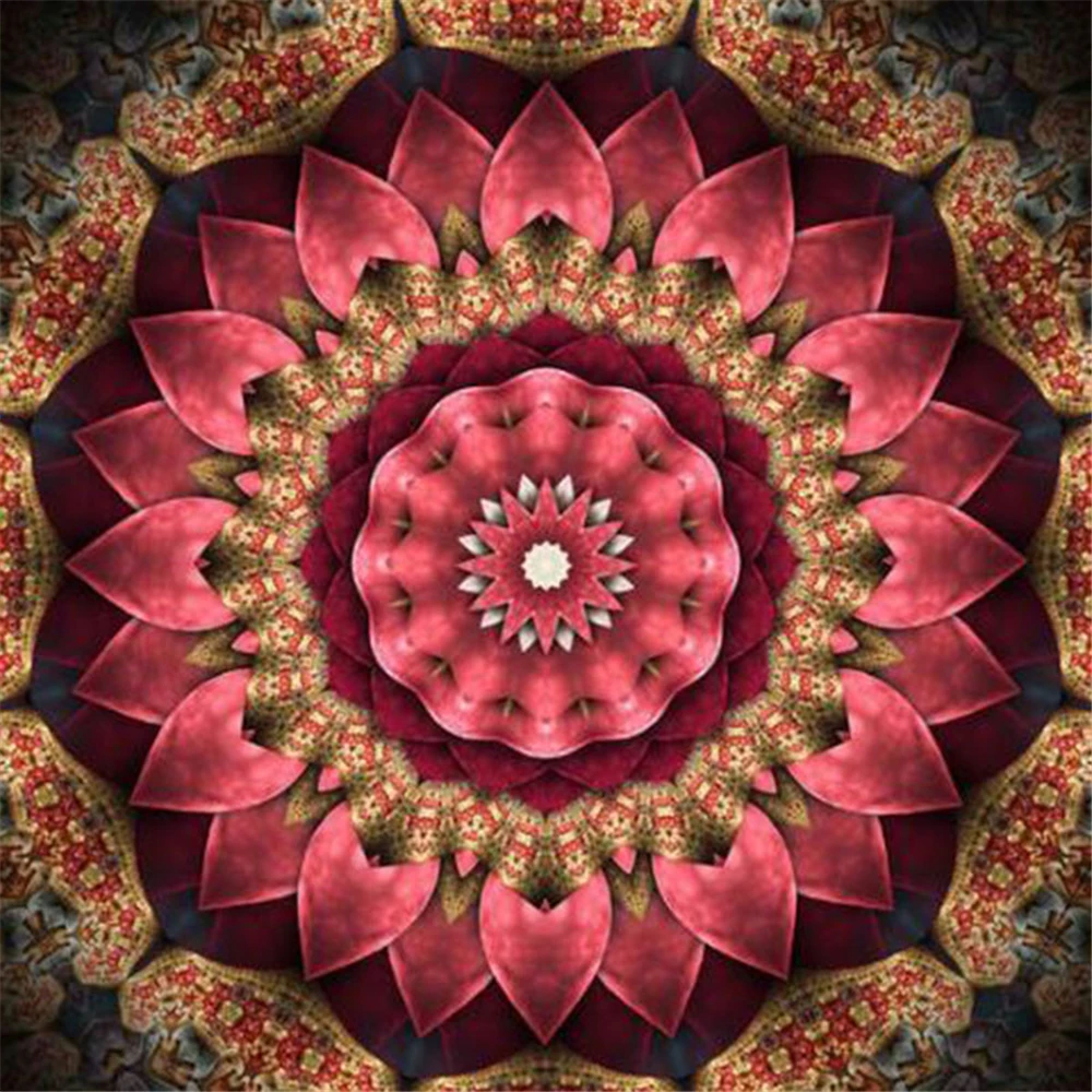 

Mandala Flower Printed Canvas 11CT Cross Stitch DIY Embroidery Set DMC Threads Handicraft Handiwork Needlework Jewelry