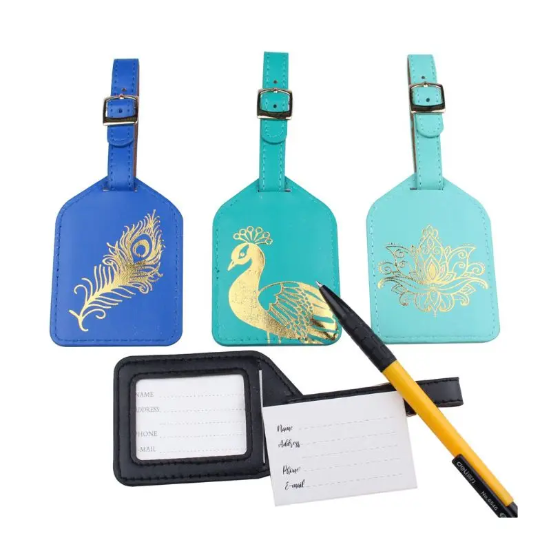 

Travel Passport Cover Holder Case Organizer Luggage Tags PU Suitcase Tag New 2021