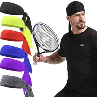 elastic sports headbands for women men stetchy non slip yoga workout sweatband solid color head band hairband headwear
