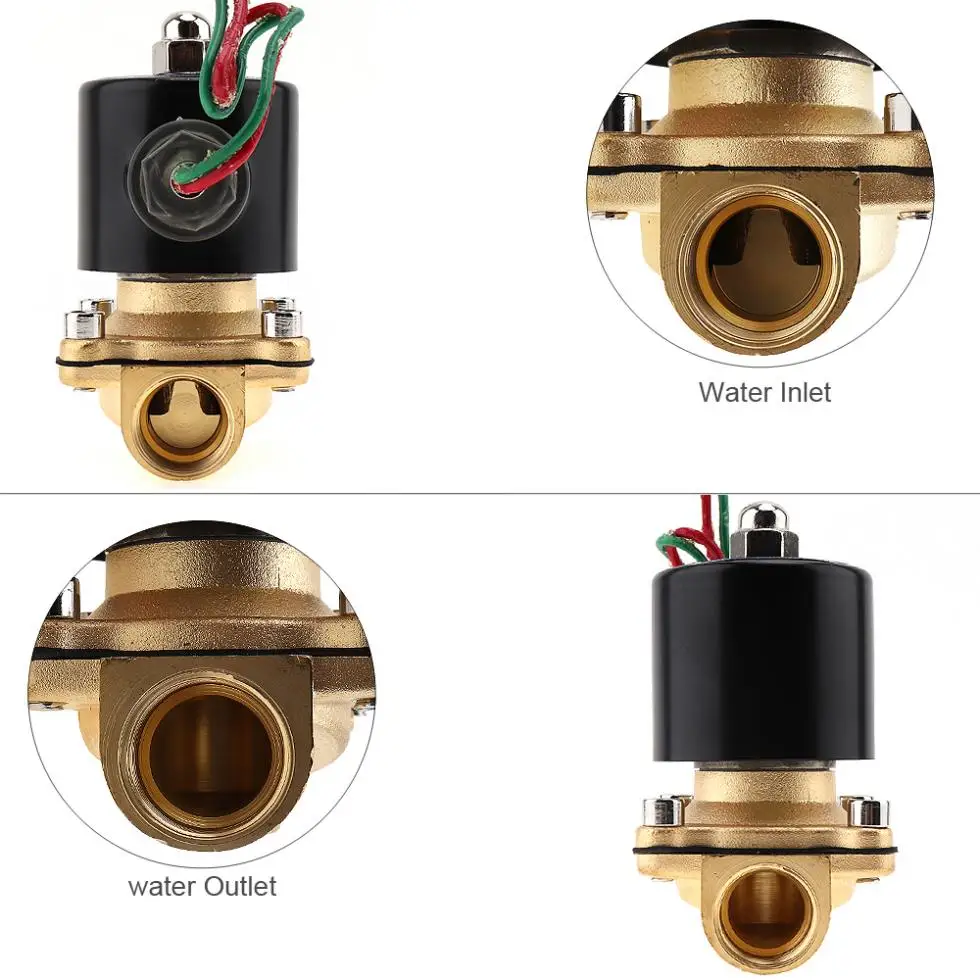 

1/2" AC 220V Electric Solenoid Valve Pneumatic Valve Brass Body for Water / Oil / Gas