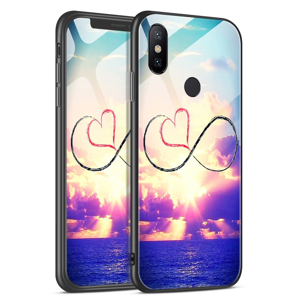 H103 Чехол из закаленного стекла для Xiao mi A1 A2 A2Lite Edge Cover для Xiaomi mi 6 6X для задней крышки, Твердый чехол с полной защитой звездного цвета - Цвет: H103