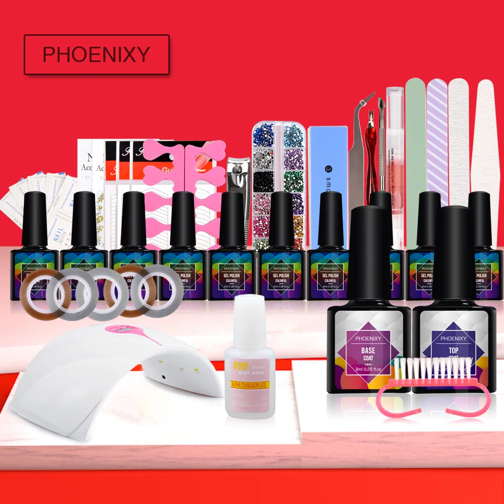 Маникюрный набор 36 Вт Сушилка для ногтей гель лаков верхний Базовый лак