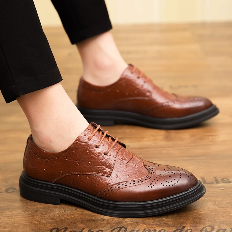 Мужские кожаные туфли мягкие классические ботинки с дополнительным острым