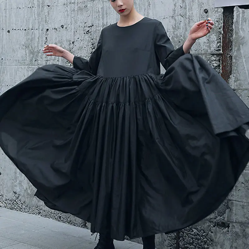 [XITAO] 2019 весенне летнее корейское Модное Новое Женское платье с круглым вырезом