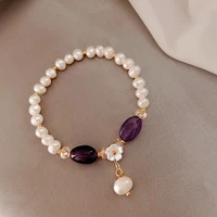 freshwater pearl crystal bracelet female ins simple design temperament net red bracelet new korean sweet sen bracelet