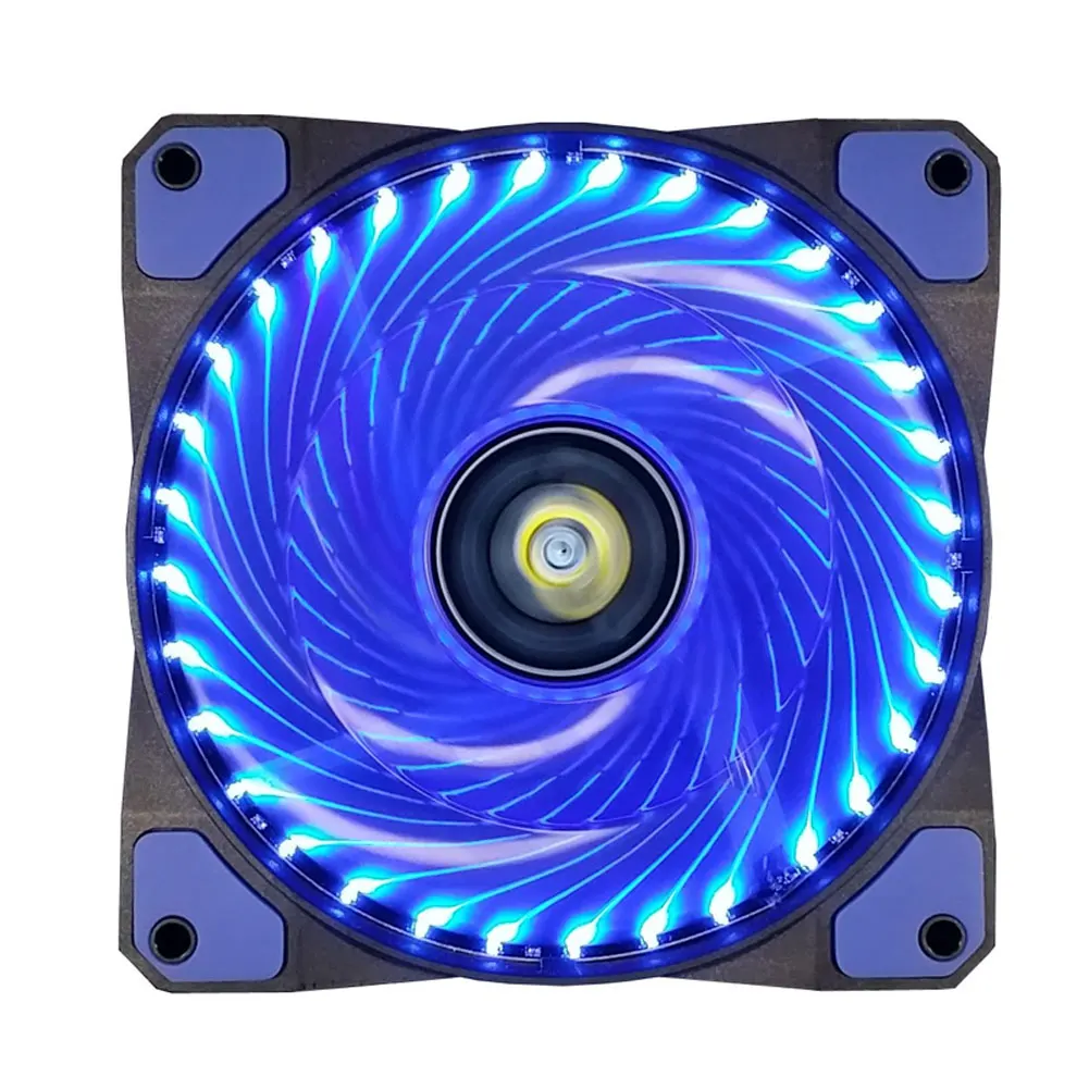 Blue 1pcs 1/2 шт. 120 мм PC чехол Вентилятор охлаждения Супер Бесшумный компьютер светодиодный воздушный поток охладитель вентиляторы VDX99 - Цвет лезвия: Blue 1pcs