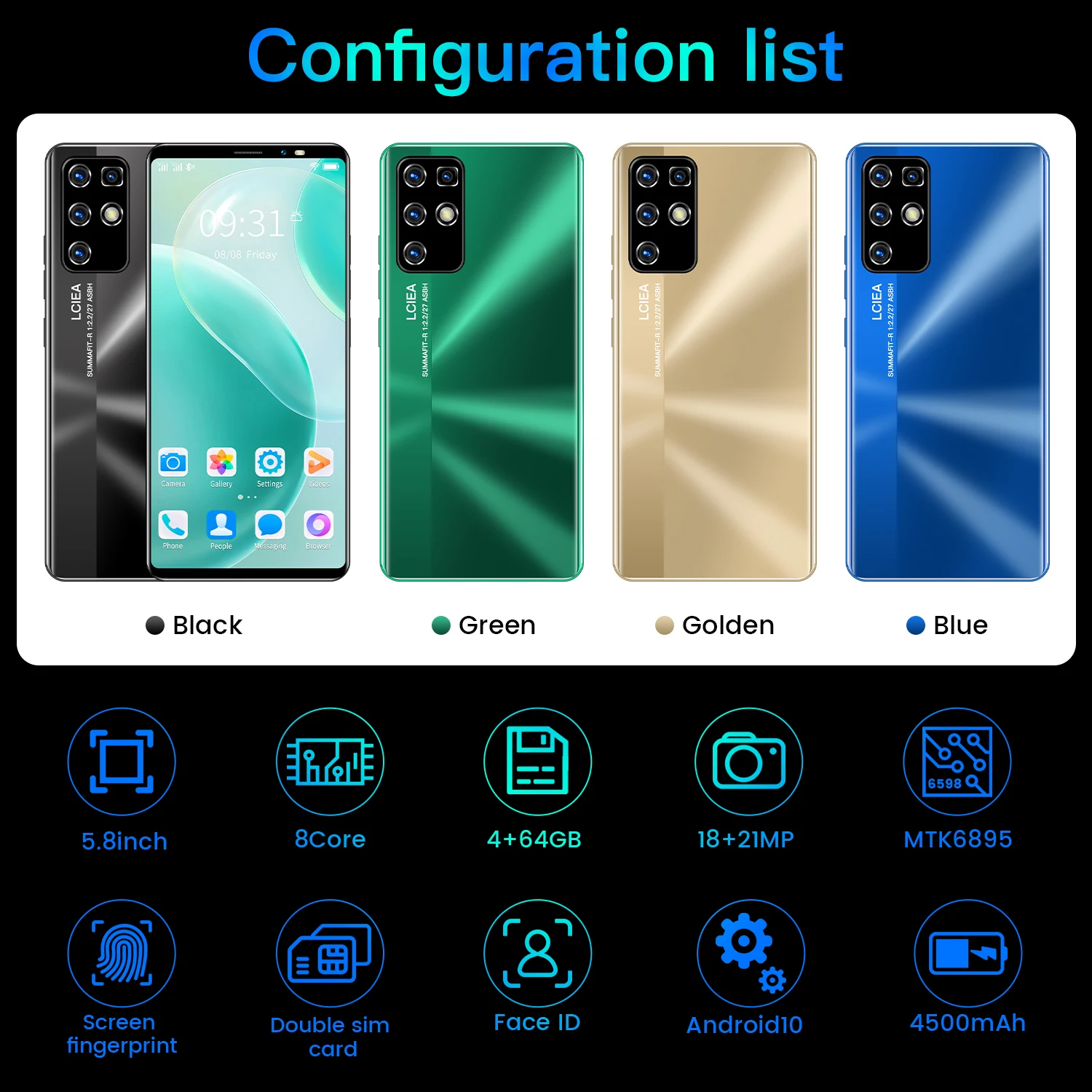 

Galaxy Note30u Smartphone MTK6595 5.8 Inch 4500mAh 6GB + 128GB Fingerprint Face Unlock Global Version Android 10.0 Mobile Phone