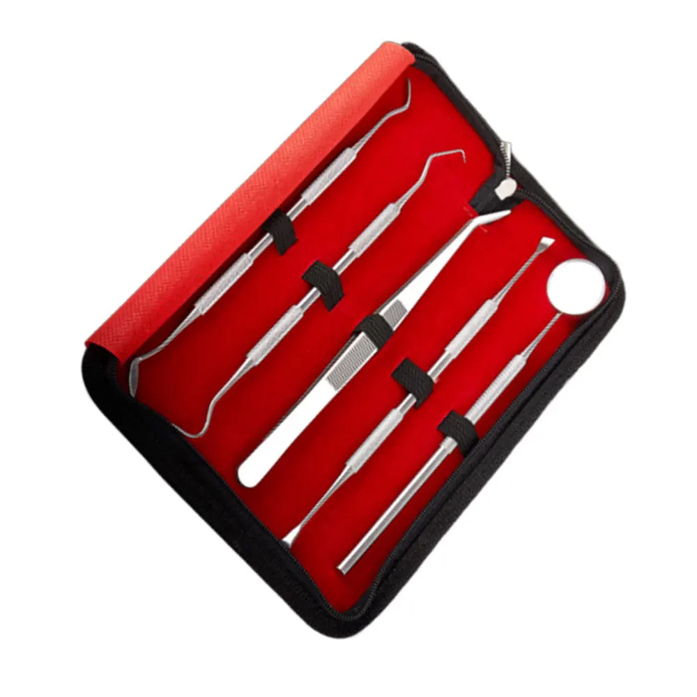 

5pcs Stainless Steel Tools Kit Teeth Tartar Scraper Teeth Whitening Kit