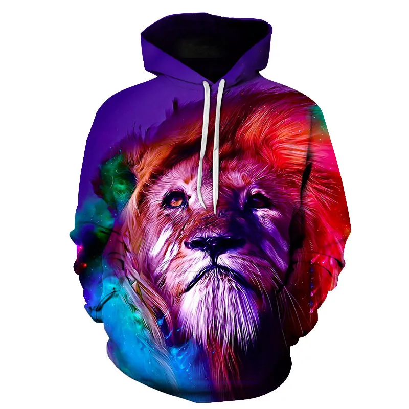 

Novelty Flaming Lion Hoodie Men Animal Clothes Fun Sweatshirt 3D Printed Sweatshirt Unisex Sportswear Autumn Winter Jacket