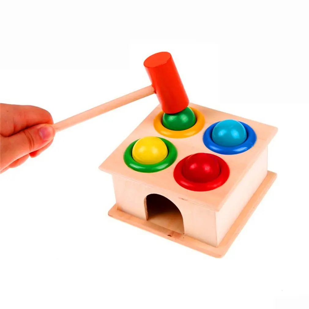 Caja para martillar de madera para ni&ntilde;os, juego divertido de h&aacute;mster, juguete Juguetes educativos de Aprendizaje Temprano-2