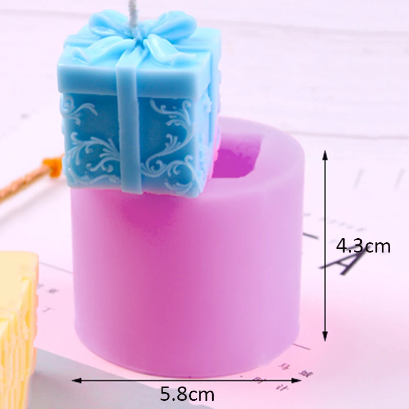 3D Gift Box 3D цветок розы Силиконовые формы для мыла форма для шоколада Сделай Сам ручной работы Торт Шоколадные Конфеты выпечки формы ручной работы ремесло - Цвет: 3D Gift Box