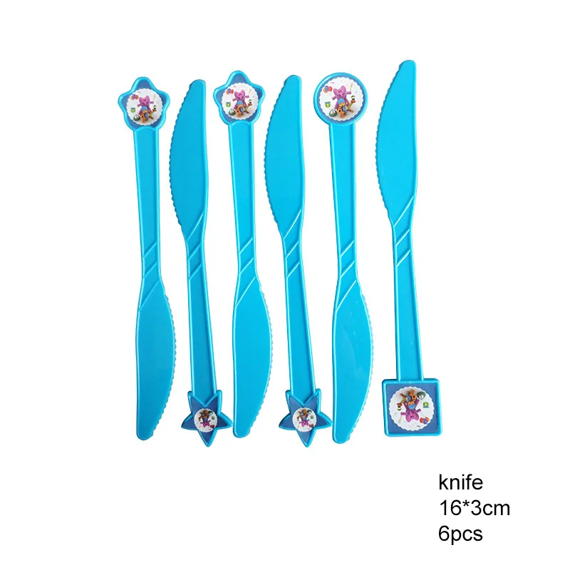 knife-6pcs POCOYO вечерние Детские тематическая вечеринка на день рождения декоративные бумажные чашки блюдо флаг Скатерть вечерние принадлежности украшения - Цвет: knife-6pcs