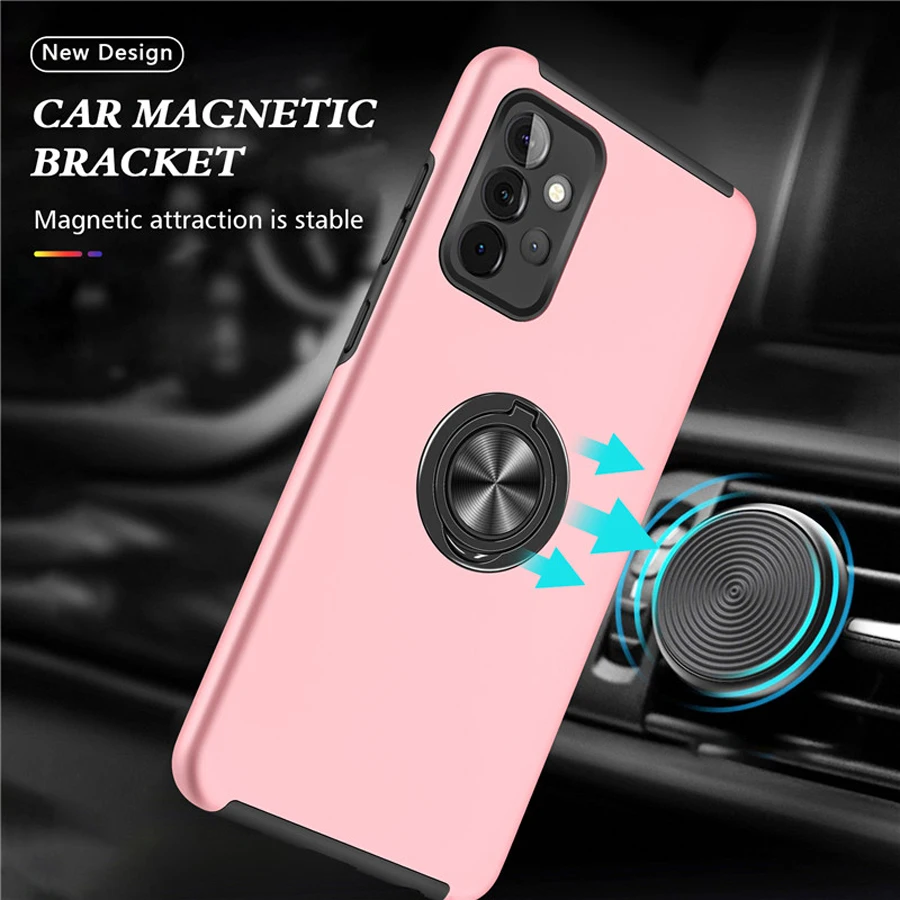 

Luxury Case for Samsung Galaxy A72 5G 2021 Ring 360 Protect Back Cover for Galaxy A72 A 72 Stand Funda A72 SM-A726 A725F Case