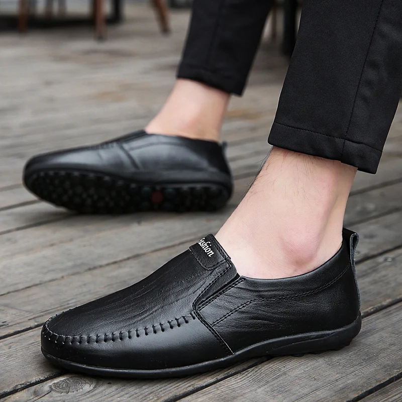 Мужские кроссовки Лоферы Кроссовки из натуральной кожи Удобная дышащая мужская