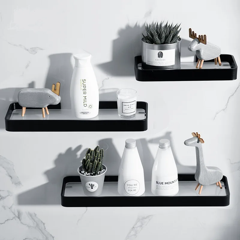 Стеклянная полка для ванной комнаты 25 см 35 45 космическое алюминиевое закаленное