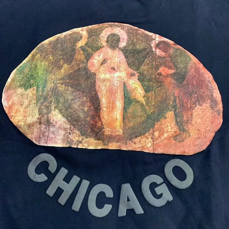 Свитшот Kanye с рисунком Иисуса Кинг Чикаго мужские и женские свитшоты круглым