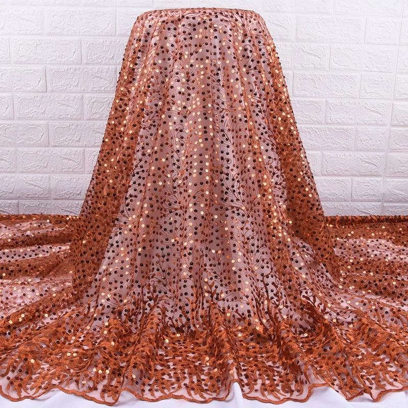 

Sky Blue African Sequins Lace Fabric 2020 French Tulle Lace Embroisery with Sequins for High Quality Wedding Dress Party