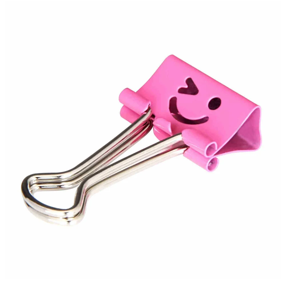 

40pcs Binder Clips Smile Face File Paper Clip for Home School Office (Mixed Color)