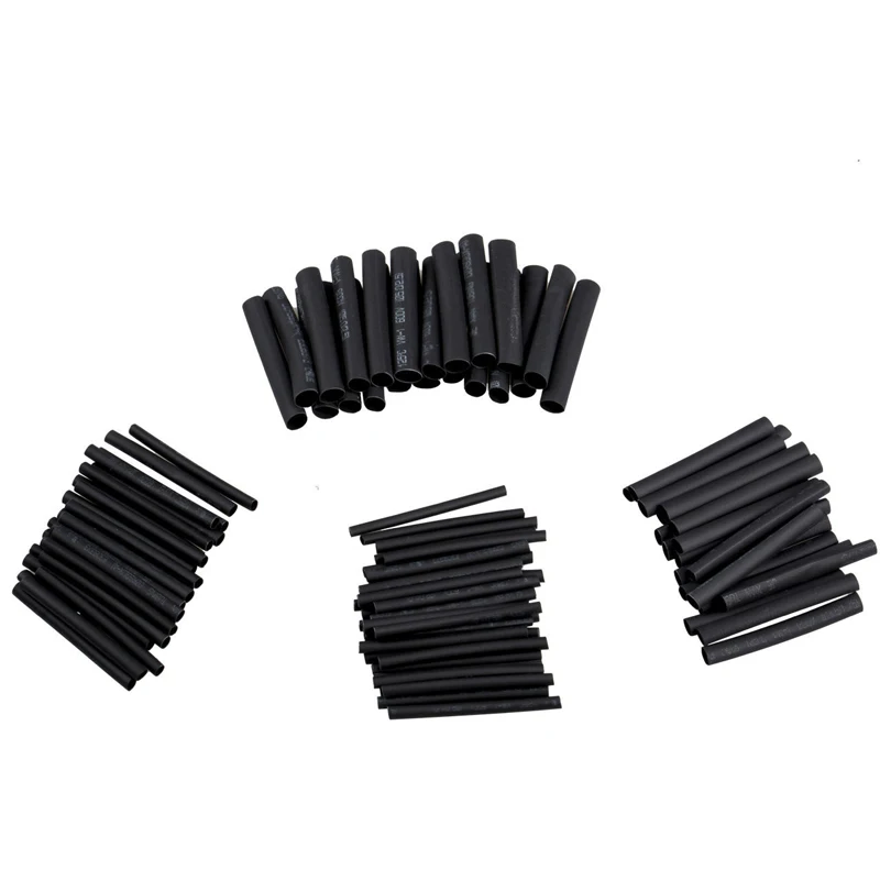 127 шт. термоусадочные трубки черного цвета с защитой от непогоды Ассортимент
