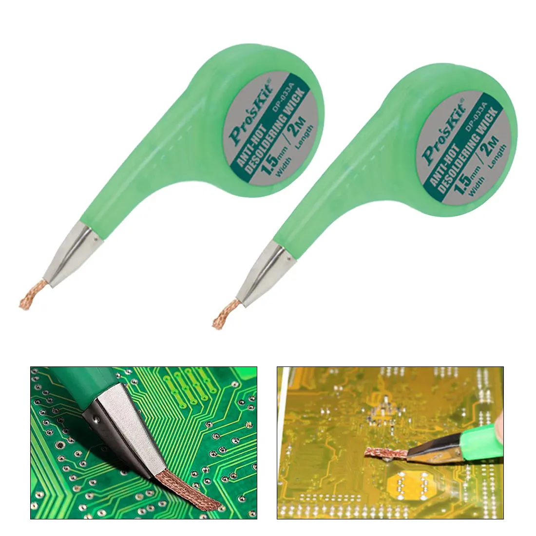 

1Pcs Desoldering Wick Braid Solder Wick Remover Sucker with Thumb Solder Remover Vacuum Sucker Desoldering Wheel Dispenser