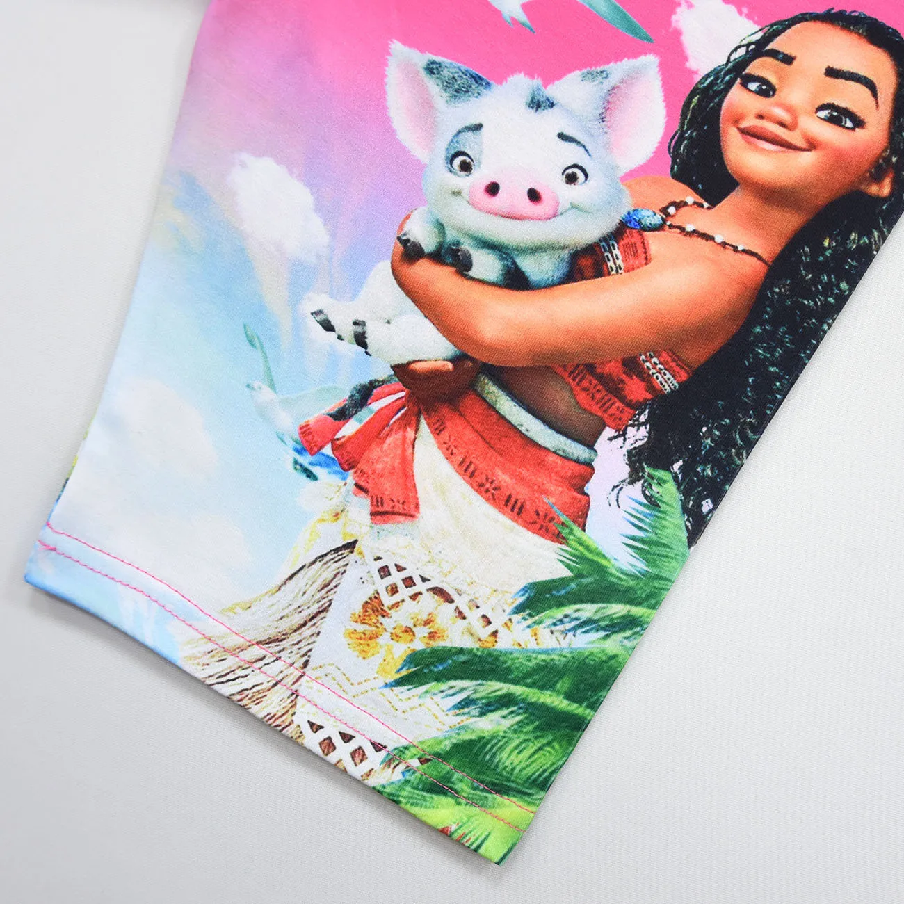 kids moana pajamas for girls summer short sleeve vaiana costume children party clothing with pet pig casual loose clothes sets free global shipping
