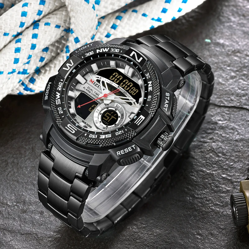 Часы наручные мужские с хронографом модные спортивные водонепроницаемые
