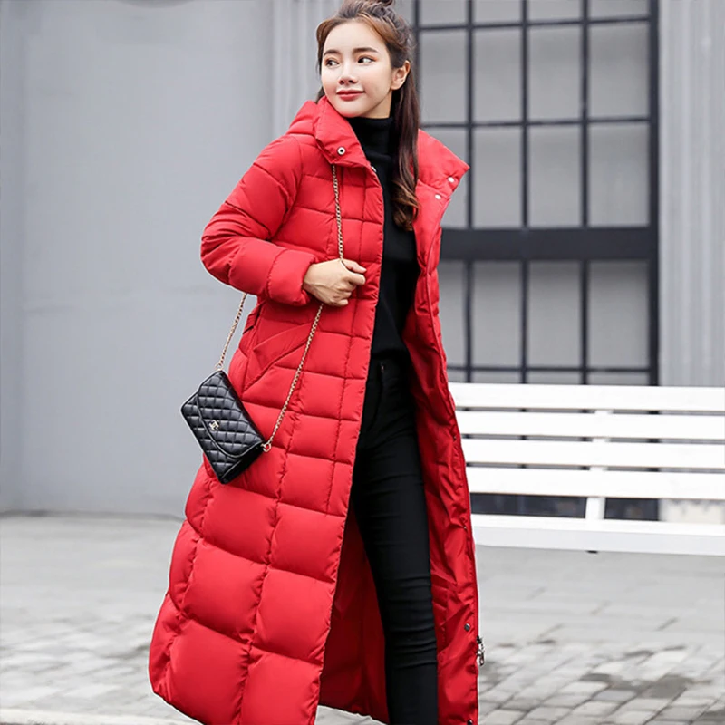 Long Winter Jacket and Coat for Women with Fur Cotton Padded Warm Thicken Ladies Coat Long Coats Parka Womens Jackets