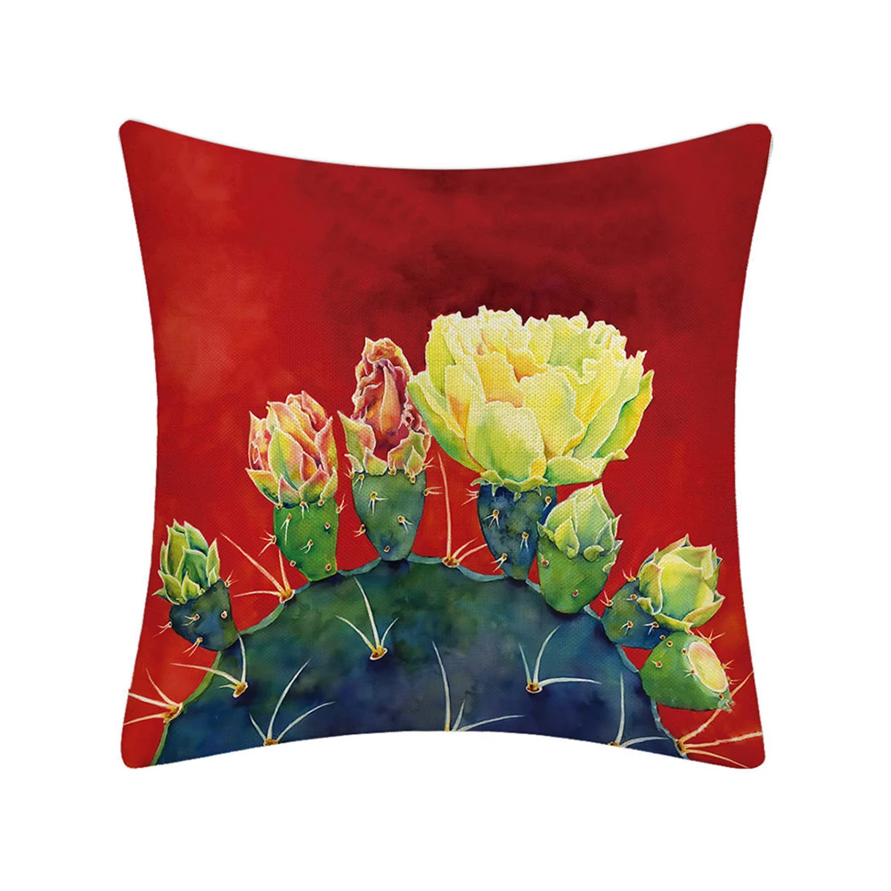 

Tropical Succulent Plants Cactus Flower Printing Throw Pillows Cushion Cover for Couch Car Sofa Backyard Kitchen Home Room Decor
