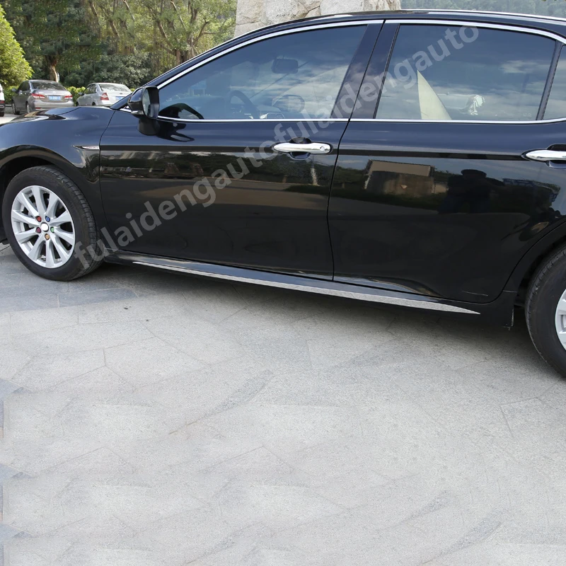 2 шт. для Toyota Camry 2018-2021 боковая юбка из нержавеющей стали защита корпуса