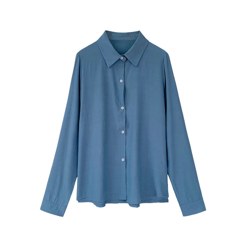 

COIGARSAM 4XL Plus Size Office Lady Full Sleeve Shirt Womens tops New Spring Solid Loose Women shirts White Black Red Blue 1802