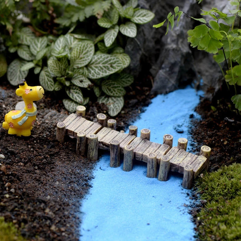Фото 1 pcs  Water Corridor Small Bridge Moss Micro Landscape Plant Potted Ornaments Small Ornaments DIY Material  Miniature Garden №2