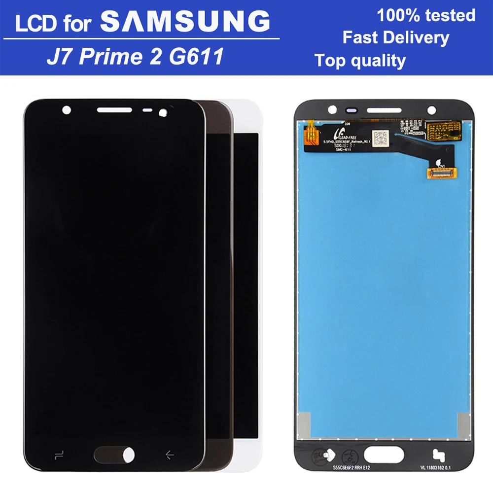 

Оригинальный ЖК-монитор 5,5 дюйма AAA качества G611 для Samsung Galaxy J7 Prime 2 2018 G611 G611M ЖК-цифровой сенсорный экран в сборе