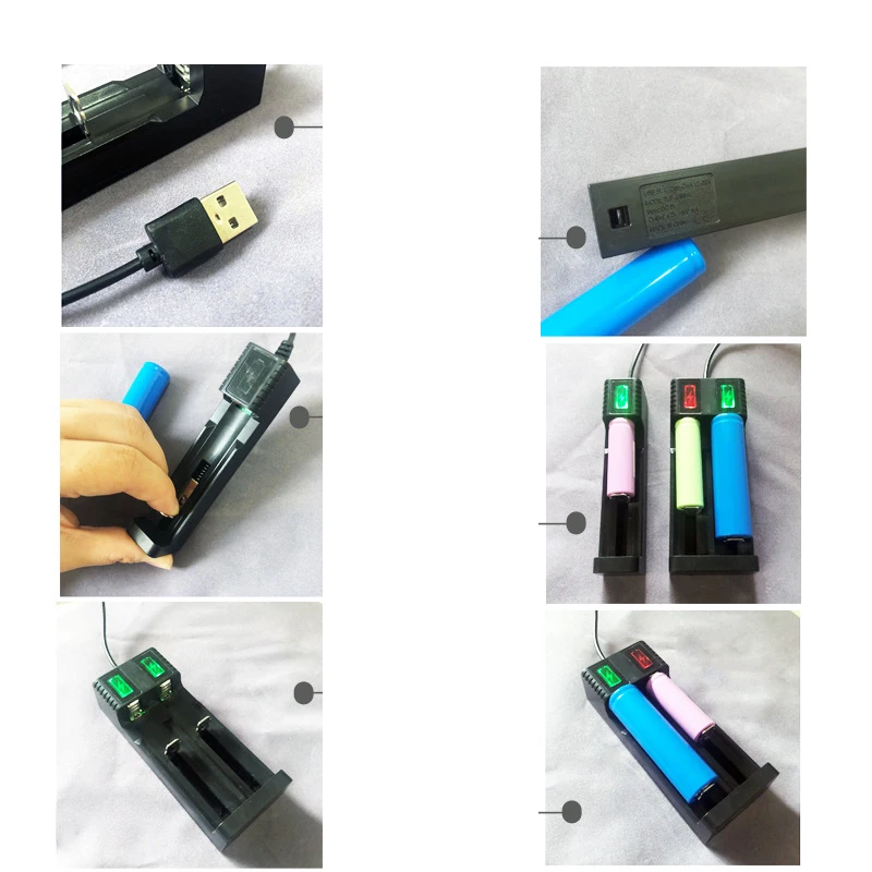 Универсальное зарядное устройство с разъемом USB 1/2 для аккумуляторов 18650 умное