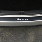 Защитные наклейки из углеродного волокна, защитная наклейка для багажника автомобиля Hyundai Tucson, декоративные аксессуары для заднего бампера автомобиля