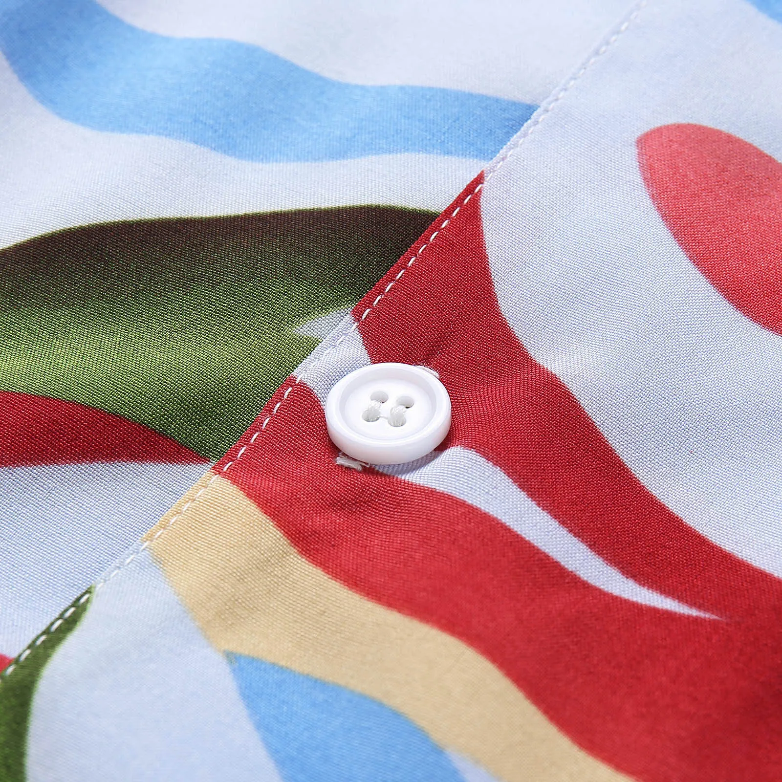 

Men Shirts Summer Casual Slim Printed Short Sleeve Beach Shirts Top Blouse Fashion Male Beach Flower Turtleneck Shirt