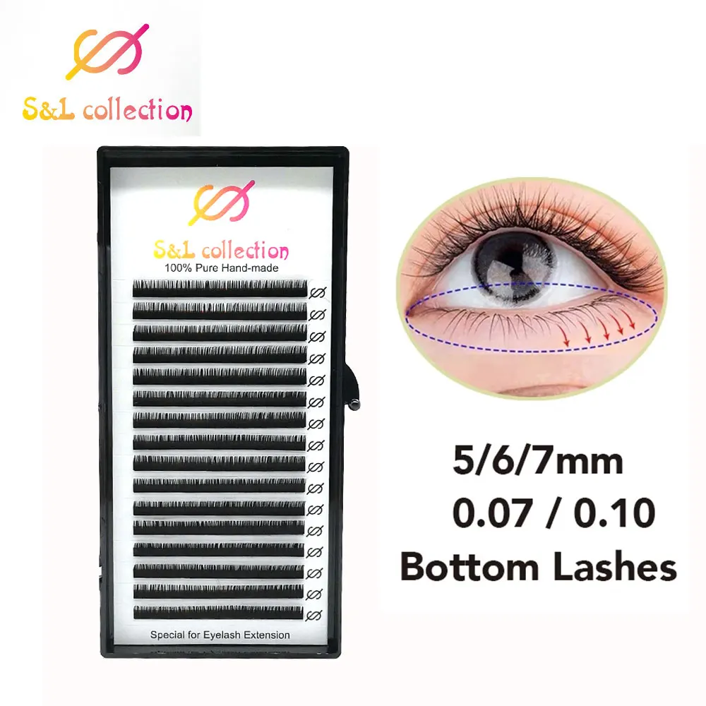 

16rows/case bottom lashes 7mm short individual natural mink eyelash extension lower eyelash under lash extension dropshipping