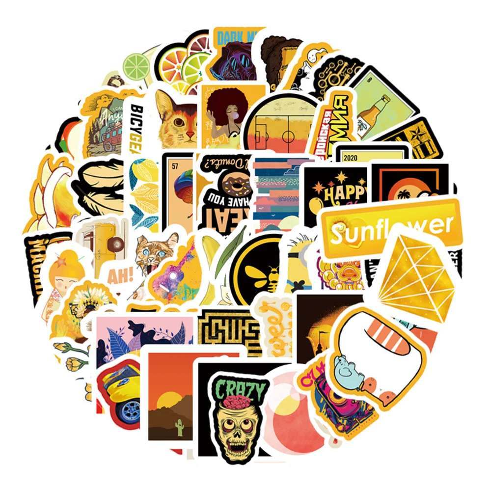 

66pcs Cute Cartoon Crazy Stickers for Notebooks Planner Bike Car Laptop Computer Motorcycle Helmet Adesivos Waterproof Sticker