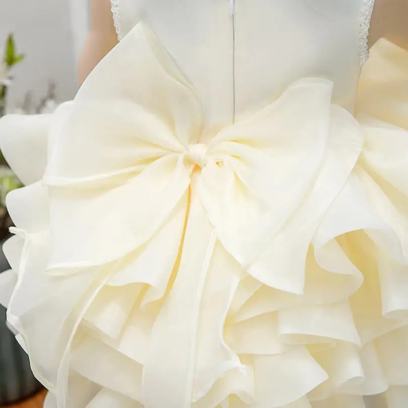 Baby Girl clothing for Baptism Princess Dress Birthday Party Wedding Evening Gown kids Pageant bow dress girls L296 |