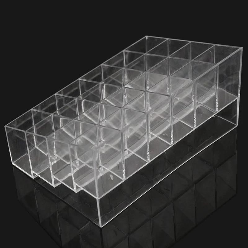 

24 Lipstick Storage Boxes Holder Display Stand Clear Jewelry Crystal Storage Mascara Box Makeup Cosmetic Organizer L5T9