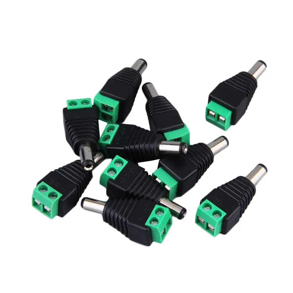 

12V мужской + Женский 2,1x5,5 мм DC Мощность разъем адаптера для CCTV один Цвет Светодиодные ленты светильник