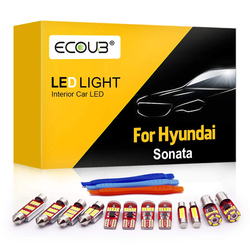 

10+Pcs LED Interior Light Bulbs for Hyundai Sonata EF NF YF i45 LF Hybrid 2002-2019 Map Dome Indoor Trunk Light LED Kit Upgrade