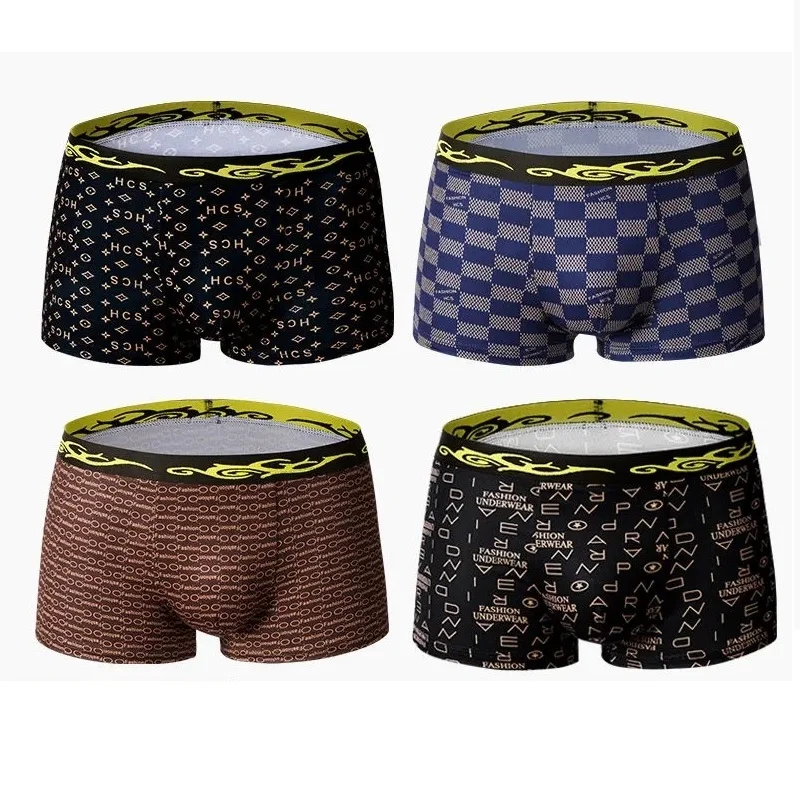 

Men's Panties 4pcs/lot Fashion Underwear Boxers brand Underpants Size M to 3XL