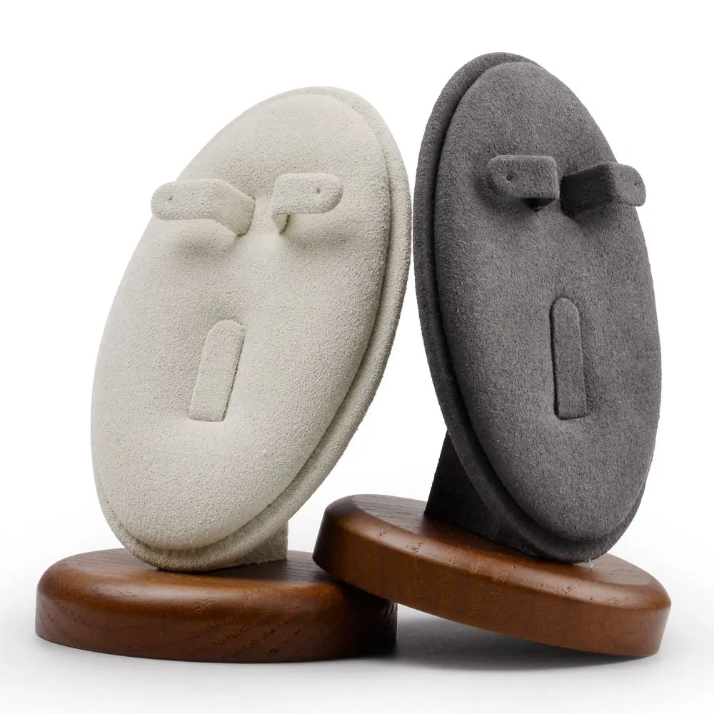 New jewelry stand, creative solid wood oval ring stand, earring display stand jewelry boxes and packaging