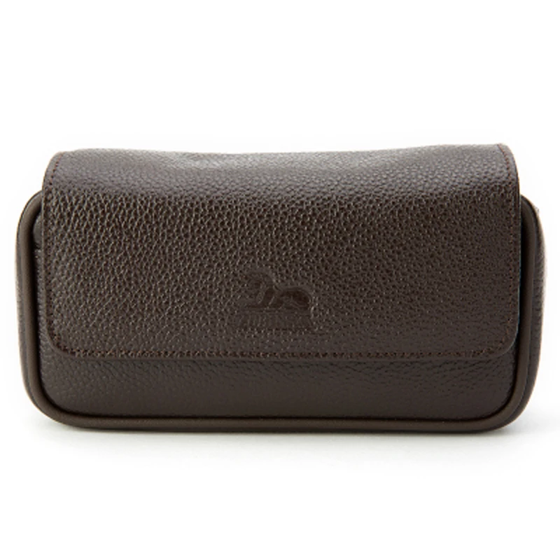 

LUBINSKI Genuine Leather Cigar Cigarette Case Bag Pipe Pocket Pipe Holder Tool Tobacco Storage Box For 3 Pipes Case For Cohiba