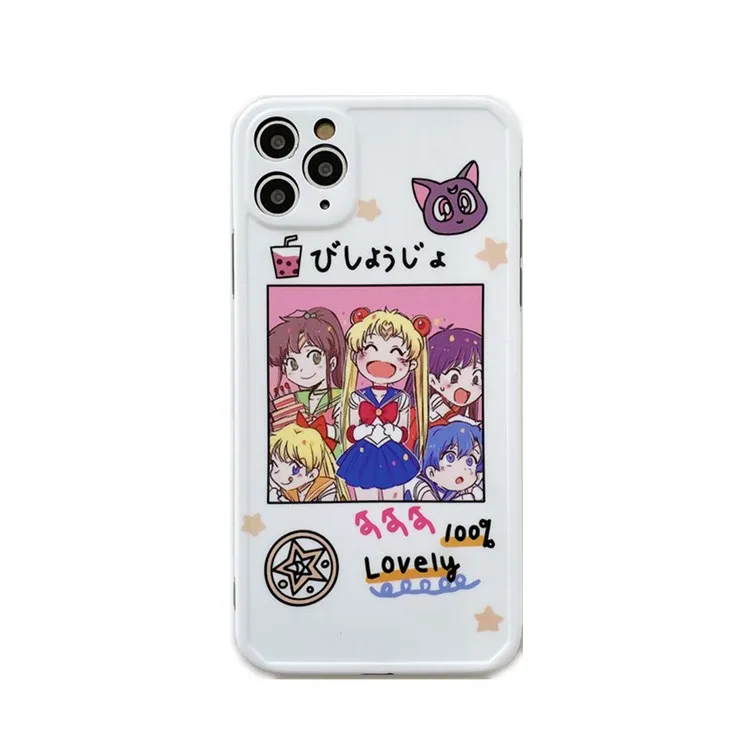 

Cartoon Sailor Moon friends photo kawaii Case For iPhone 11 Pro Max case Cute soft cover for iPhone XS XR X 7 8 Plus 7Plus Case